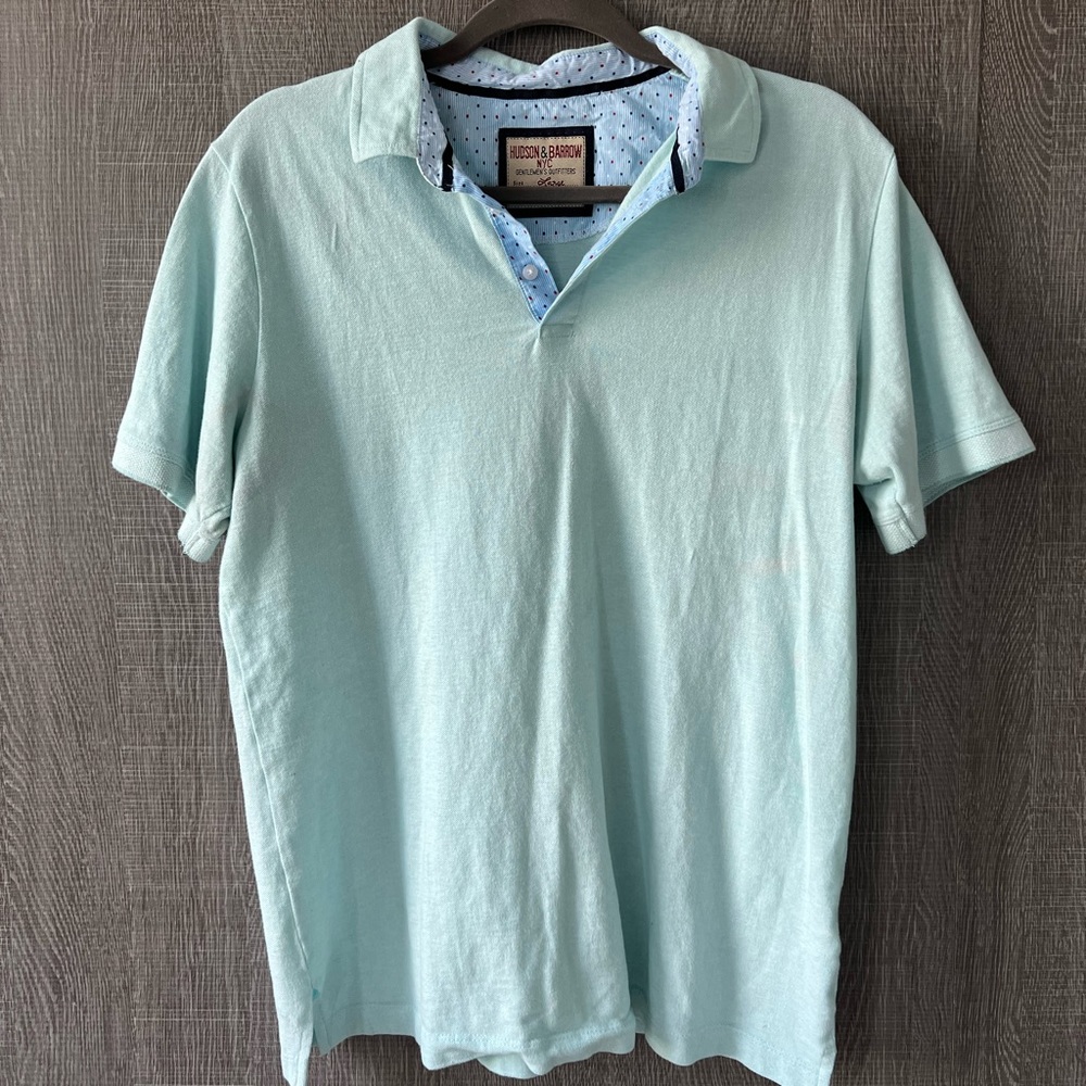 Hudson & Barrow NYC Aqua Polo Shirt